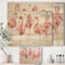 Designart - Gracefully Pink Shabby flamingo - Farmhouse Print on Natural Pine Wood